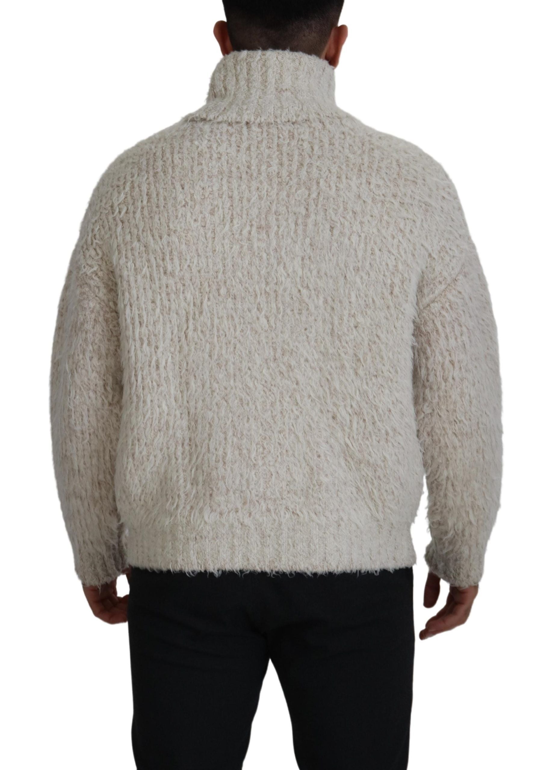 Dolce & Gabbana Elegant wool blend turtleneck sweater in cream
